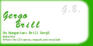 gergo brill business card